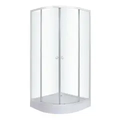 DOER - Combo Cabina de ducha 80x80x200 + WC OnePiece + Duchador Cromado
