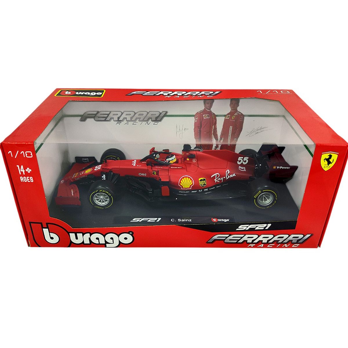 BBURAGO - Auto F1 Ferrari SF-21 2021 #55 Carlos Sainz Caja Normal Burago 1:18
