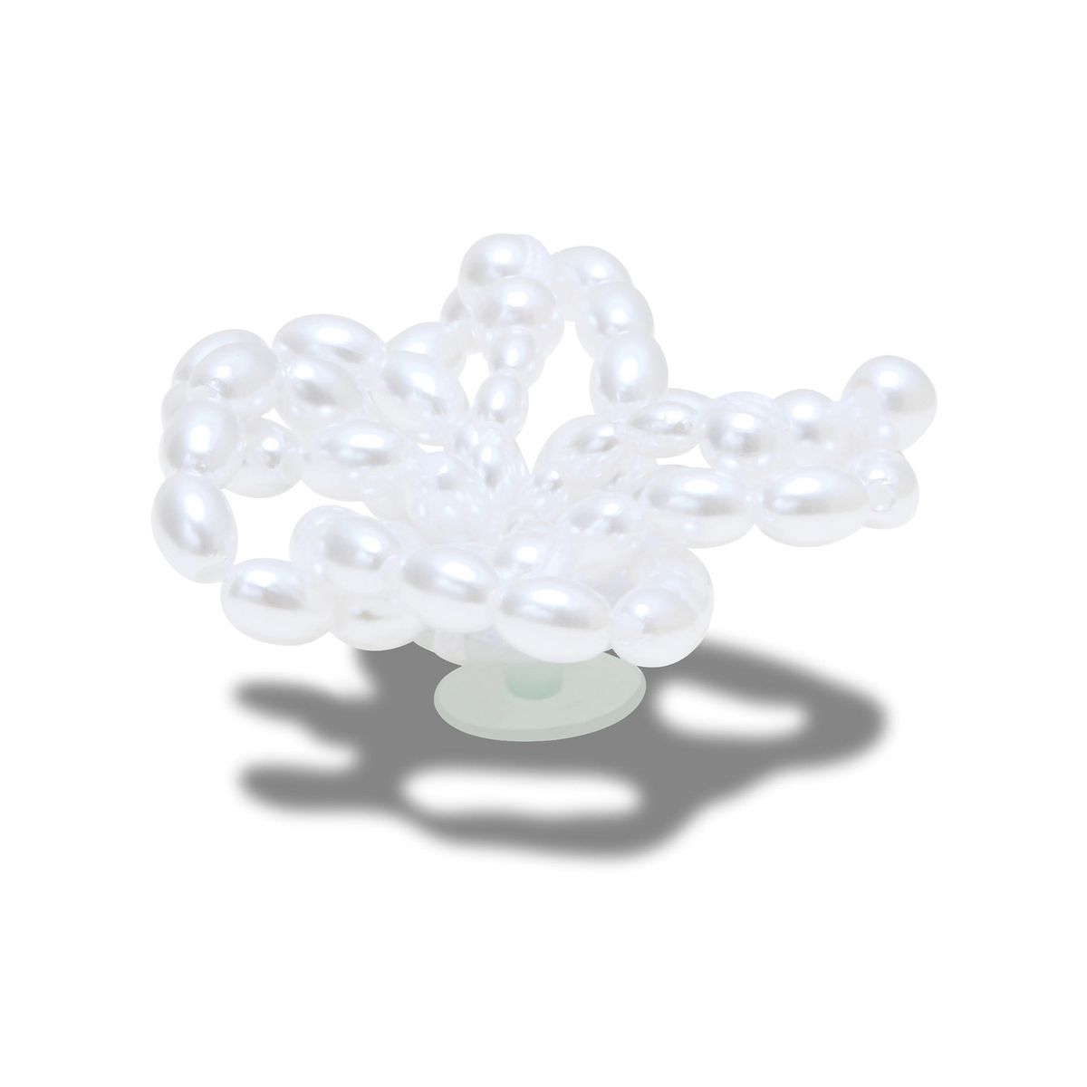 CROCS - Jibbitz Perla Blanca con bordado floral Blanco CROCS