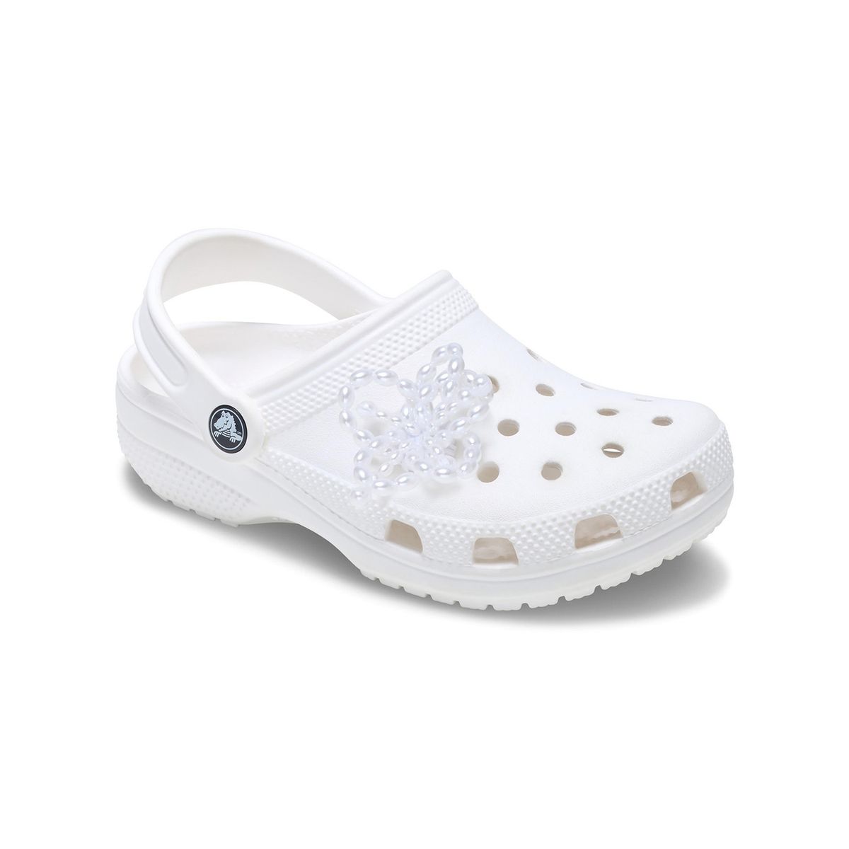 CROCS - Jibbitz Perla Blanca con bordado floral Blanco CROCS