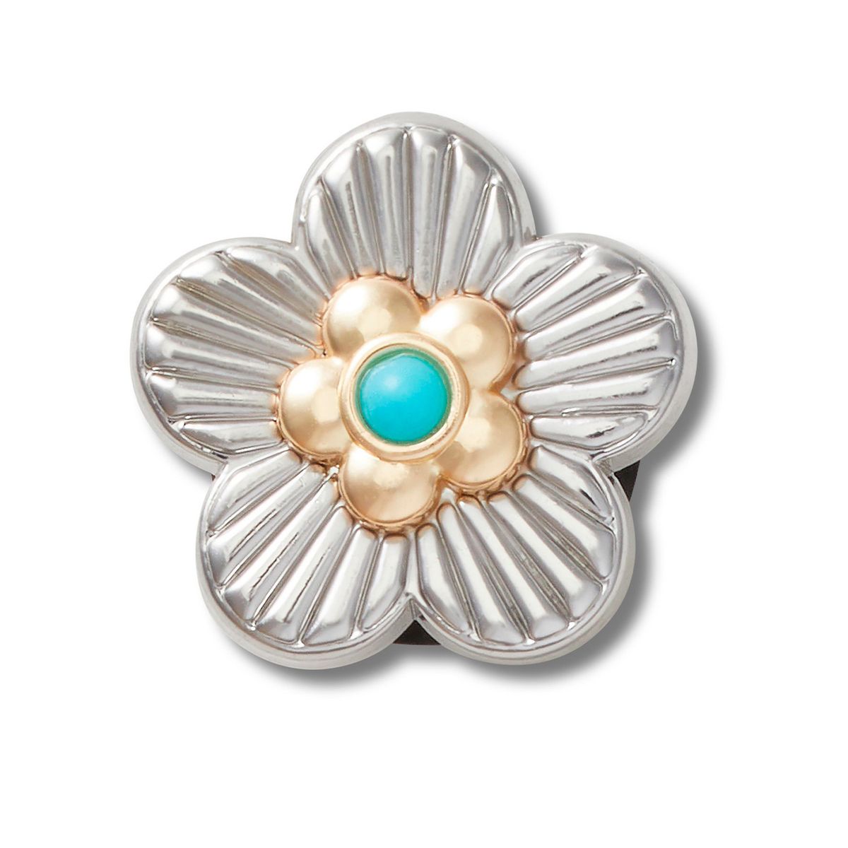 CROCS - Jibbitz Flor Turquesa Plateada CROCS