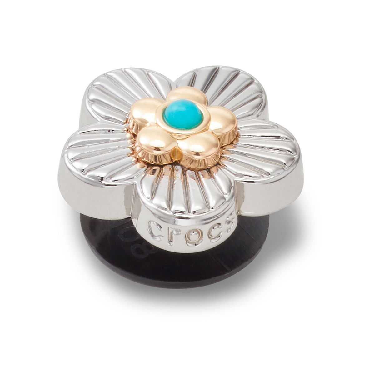 CROCS - Jibbitz Flor Turquesa Plateada CROCS