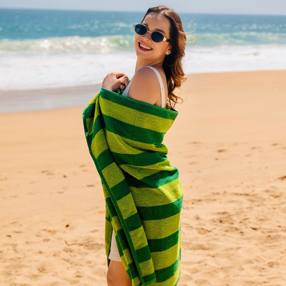 SUMMER FUN - Toalla de Playa Stripes SUMMER FUN 90x180 cm Verde