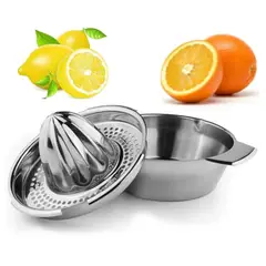 GENERICO - Exprimidor Manual De Citricos Acero Inoxidable Naranja-Limon