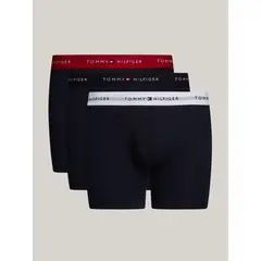 TOMMY HILFIGER - Pack De 3 Calzoncillos Bóxer Essential Con Logo Azul