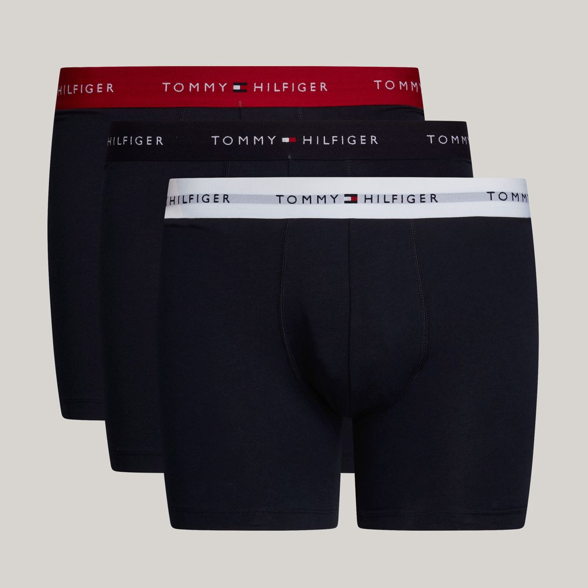TOMMY HILFIGER - Pack De 3 Calzoncillos Bóxer Essential Con Logo Azul Tommy Hilfiger
