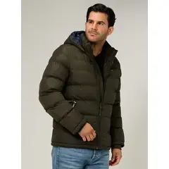 TOMMY HILFIGER - Parka Acolchada Con Gorro Verde