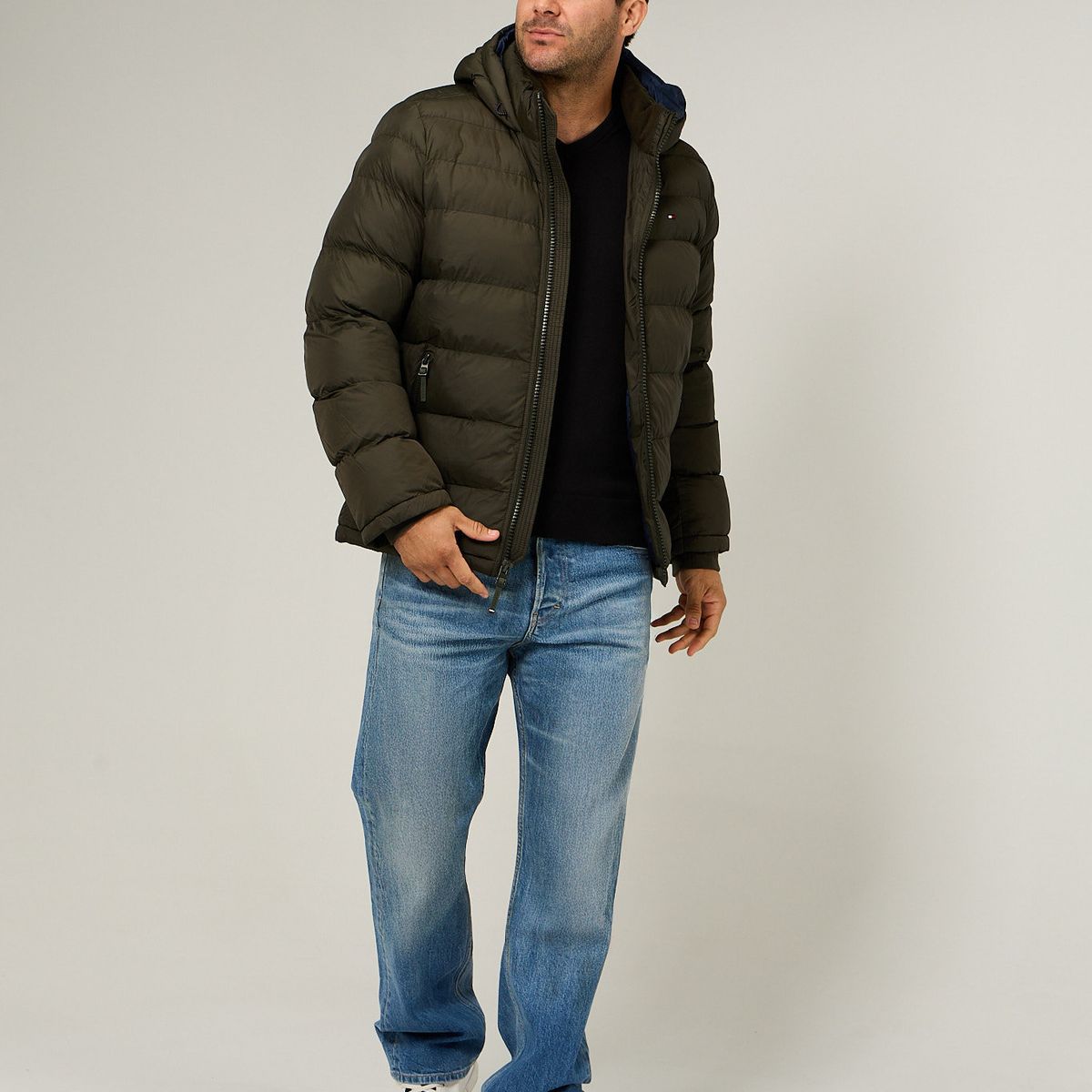 TOMMY HILFIGER - Parka Acolchada Con Gorro Verde Tommy Hilfiger