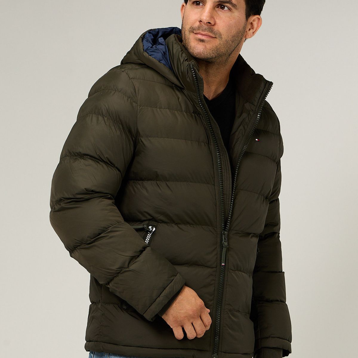 TOMMY HILFIGER - Parka Acolchada Con Gorro Verde Tommy Hilfiger