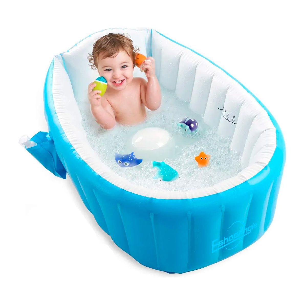 ESHOPANGIE - Bañera Tina Inflable Bebés Portátil Plegable Antideslizante