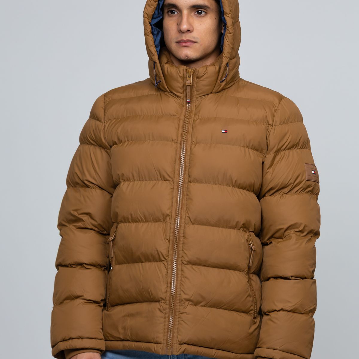 TOMMY HILFIGER - Parka Acolchada Con Gorro Café Tommy Hilfiger