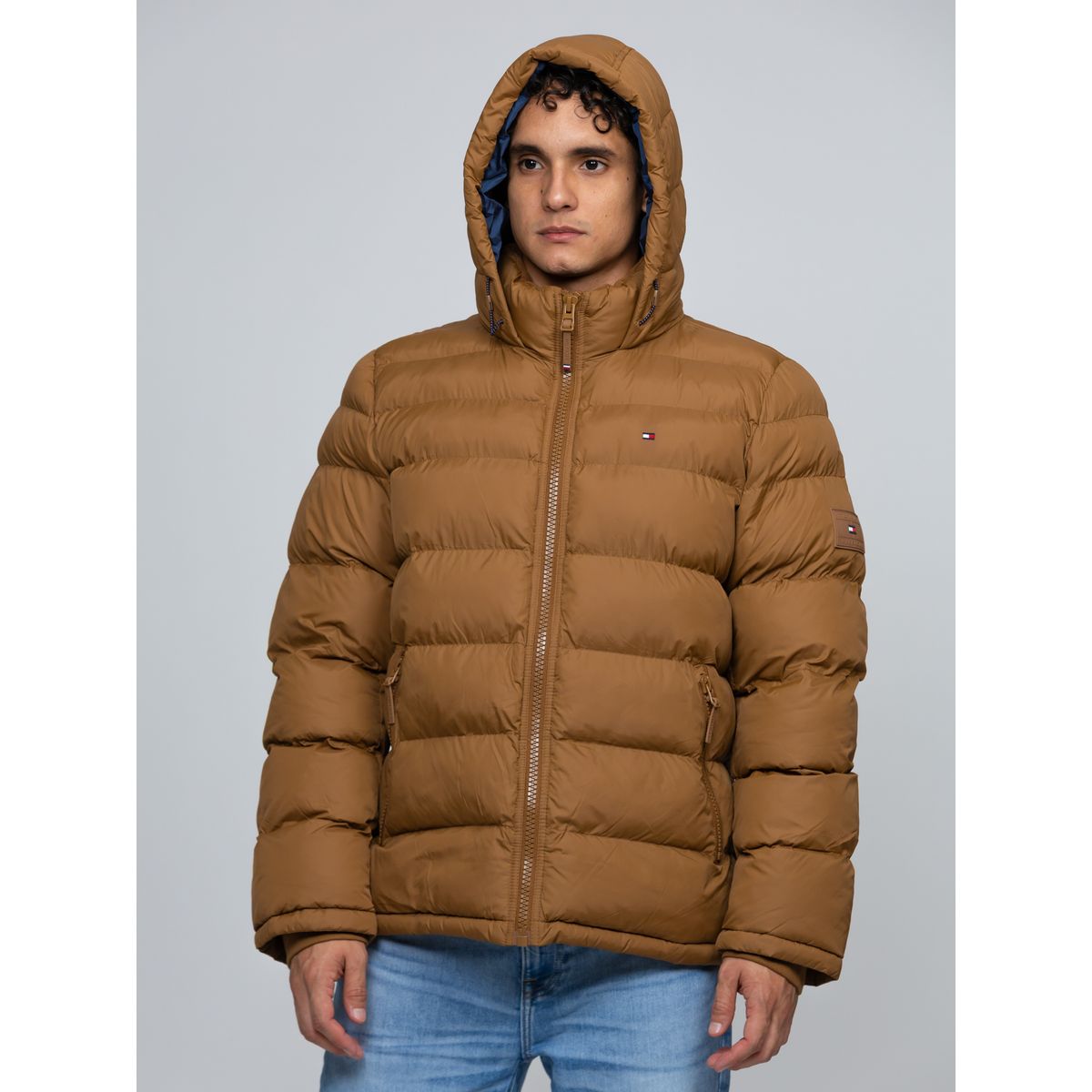 TOMMY HILFIGER - Parka Acolchada Con Gorro Café Tommy Hilfiger