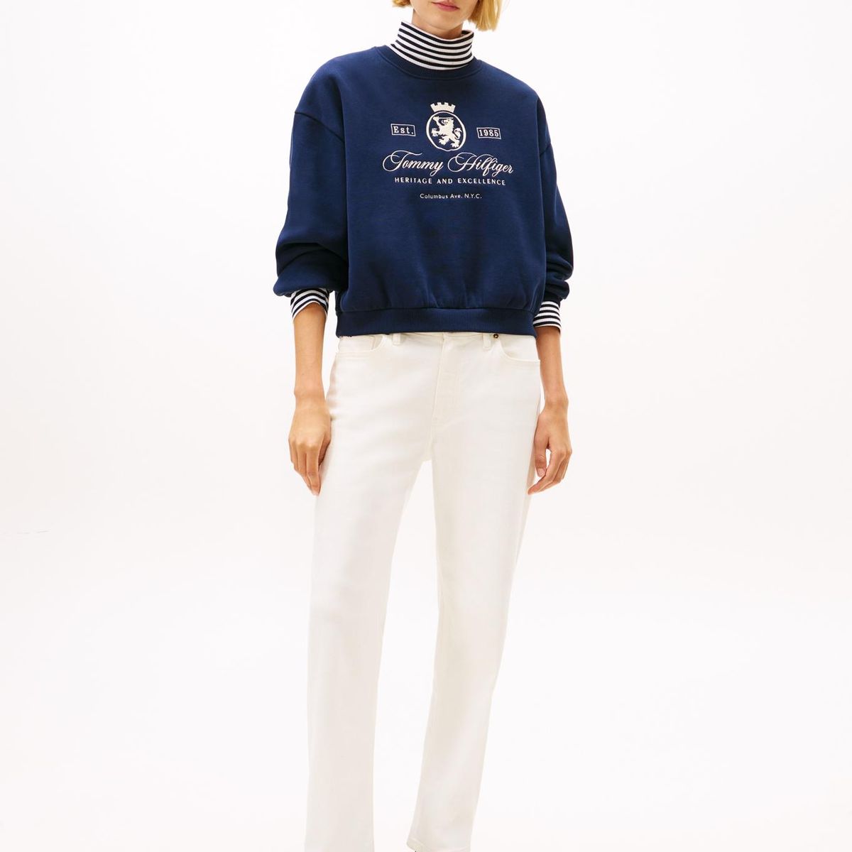TOMMY HILFIGER - Polerón Relaxed Varsity Crest Azul Tommy Hilfiger