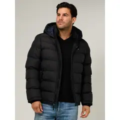 TOMMY HILFIGER - Parka Acolchada Con Gorro Negro