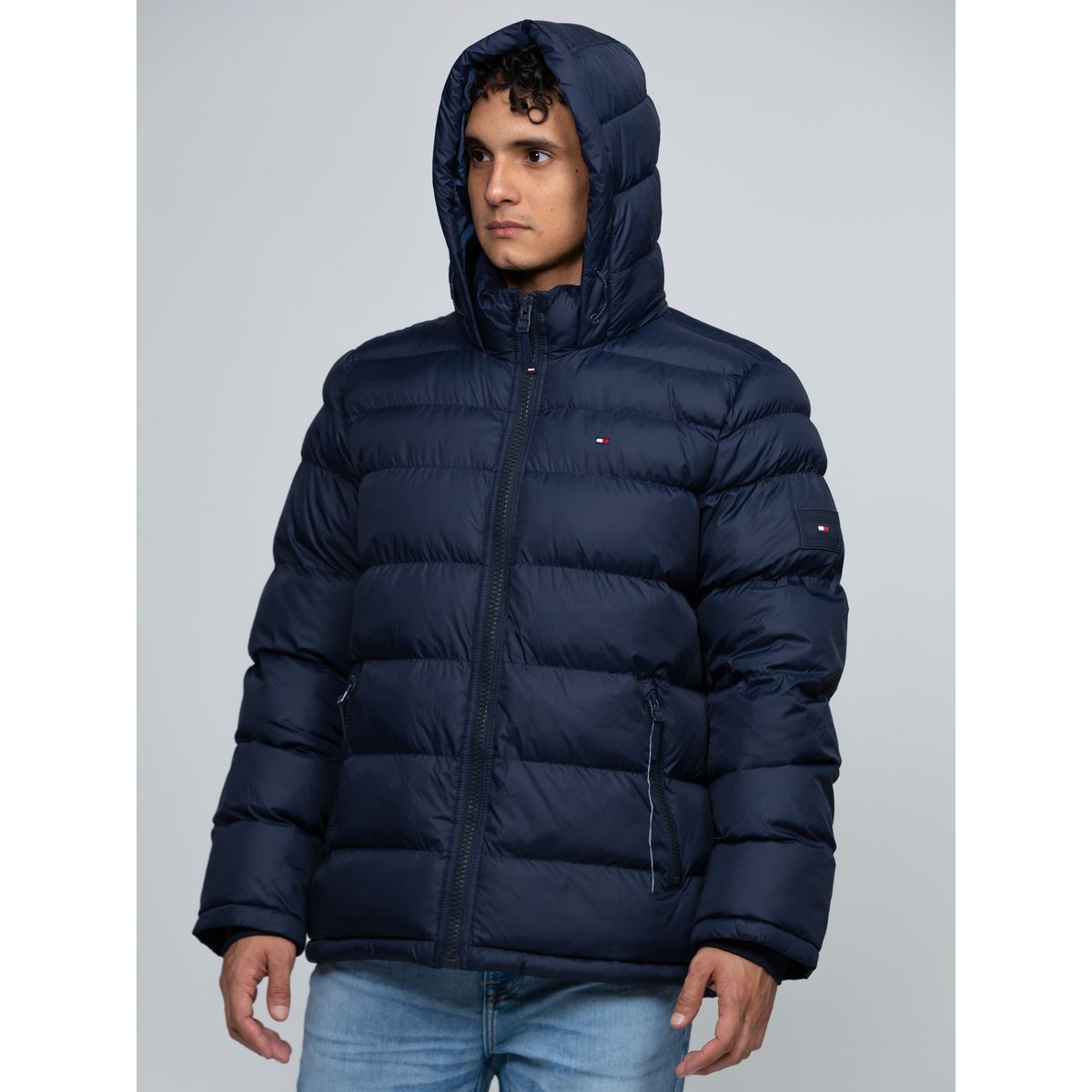 TOMMY HILFIGER - Parka Acolchada Con Gorro Azul Tommy Hilfiger