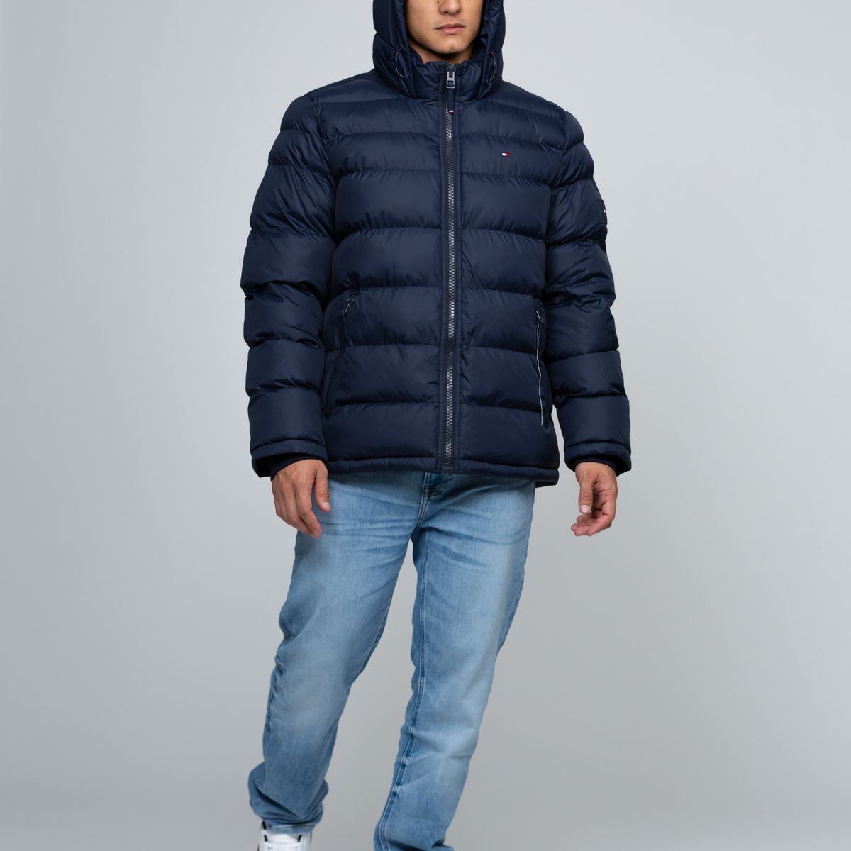 TOMMY HILFIGER - Parka Acolchada Con Gorro Azul Tommy Hilfiger