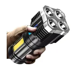 TECNOLAB - Linterna LED 500Lm Recargable USB Compacta 4 LED - SC