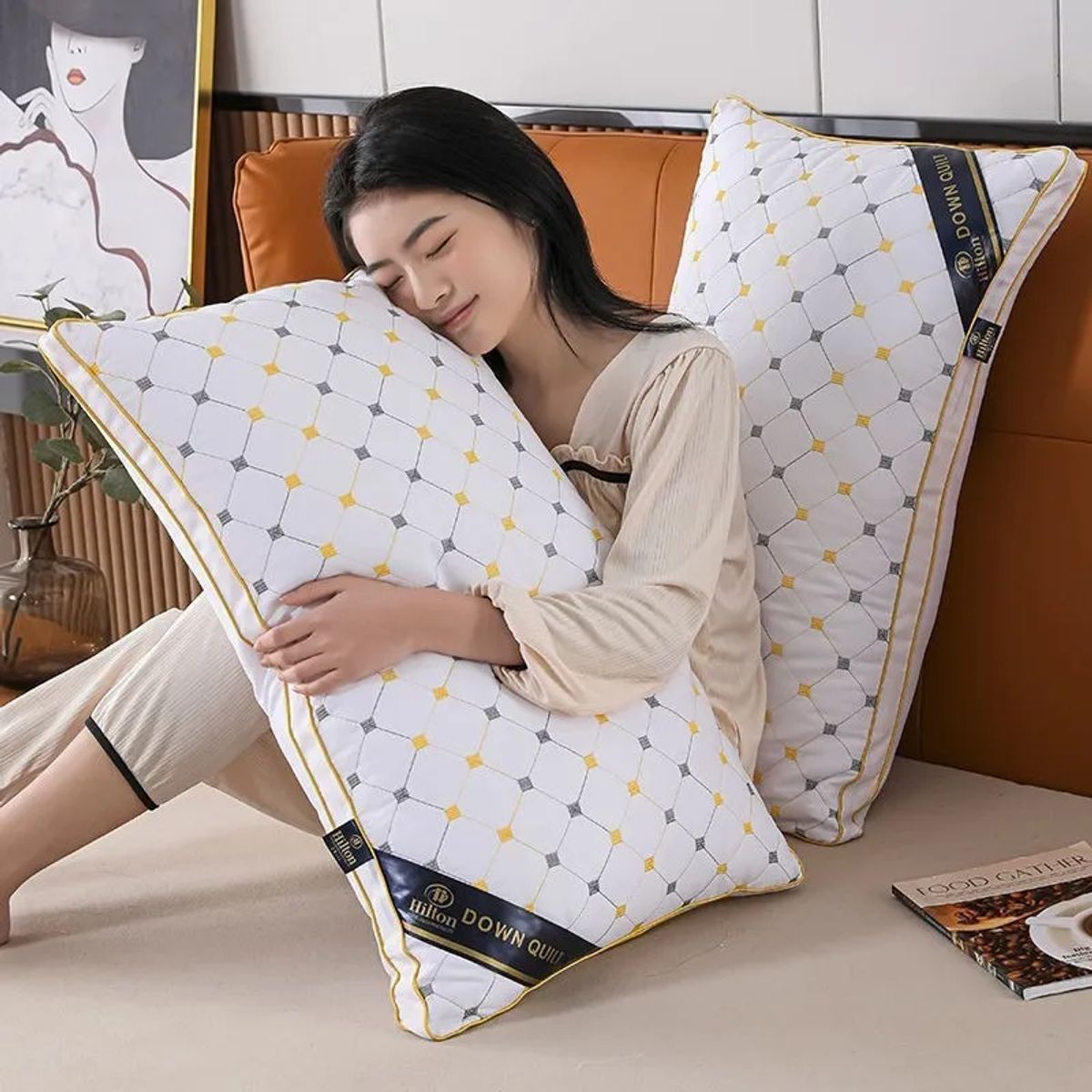 GENERICO - ALMOHADA DE LUJO 70x50 Cm Pack De 2 IDEAL PARA DORMITORIO SUAVE Y COMODA TFI