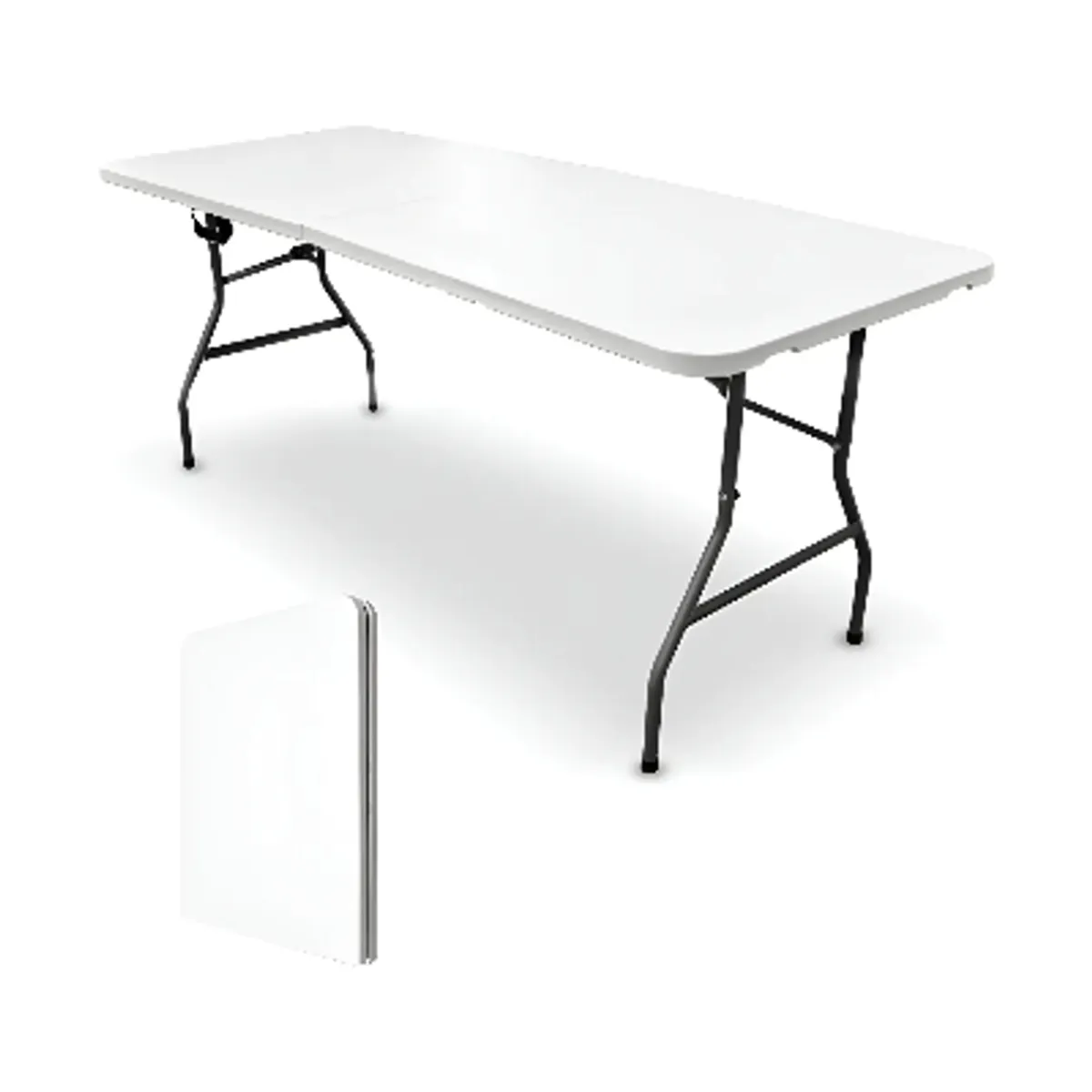 GENERICO - Mesa Plegable 150 Cm Maleta Para Camping Y Picnic Blanco