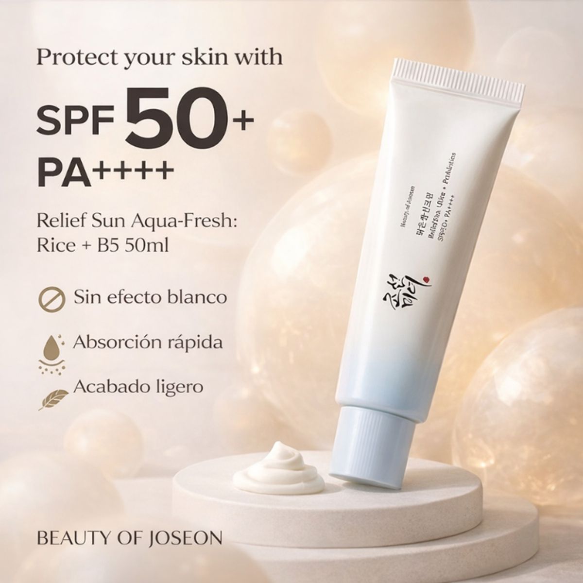 BEAUTY OF JOSEON - Protector Solar Ligero SPF50+ Relief Sun Aqua-Fresh Rice + B5 Beauty of Joseon 50 ml