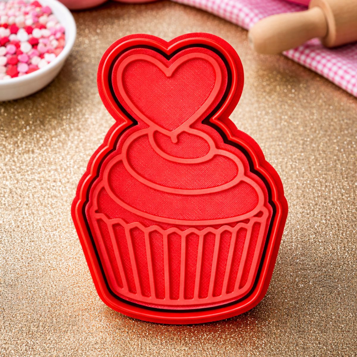 GENERICO - Cortador De Galletas  Cupcake Del Amor