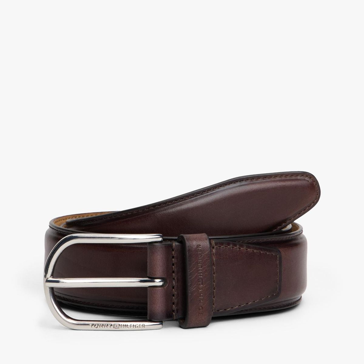 TOMMY HILFIGER - Cinturón Business De Cuero Café Tommy Hilfiger