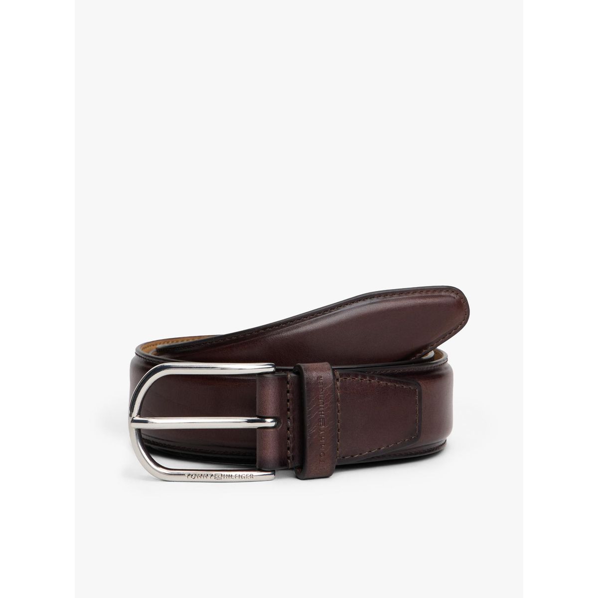 TOMMY HILFIGER - Cinturón Business De Cuero Café Tommy Hilfiger