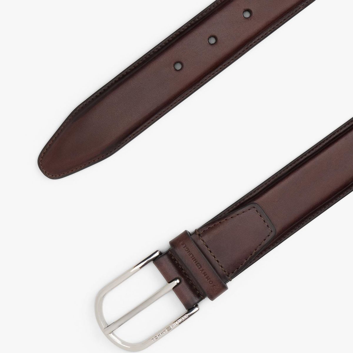 TOMMY HILFIGER - Cinturón Business De Cuero Café Tommy Hilfiger