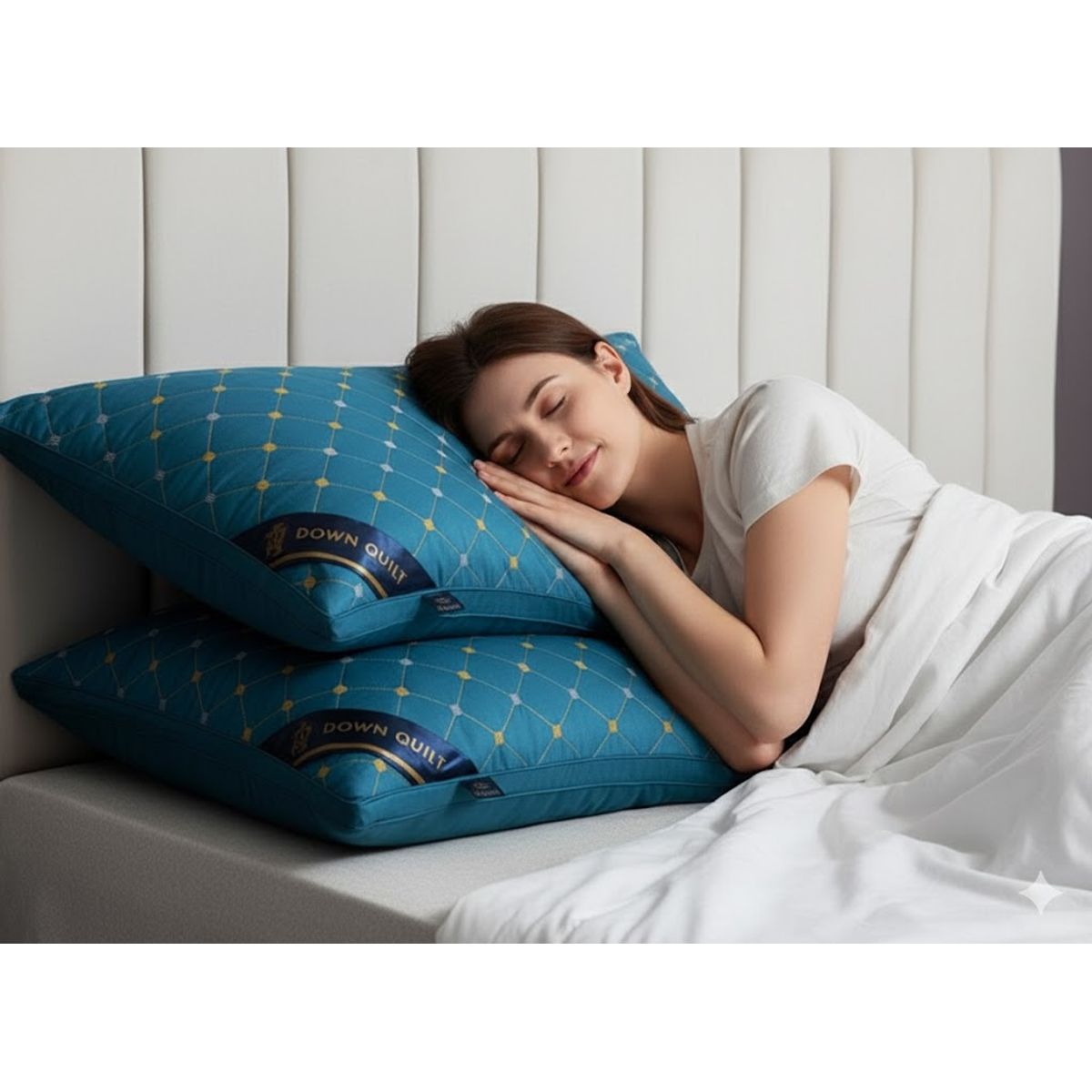 GENERICO - ALMOHADA TURQUESA 70x50 Cm Pack De 2 IDEAL PARA DORMITORIO SUAVE Y COMODA TFI