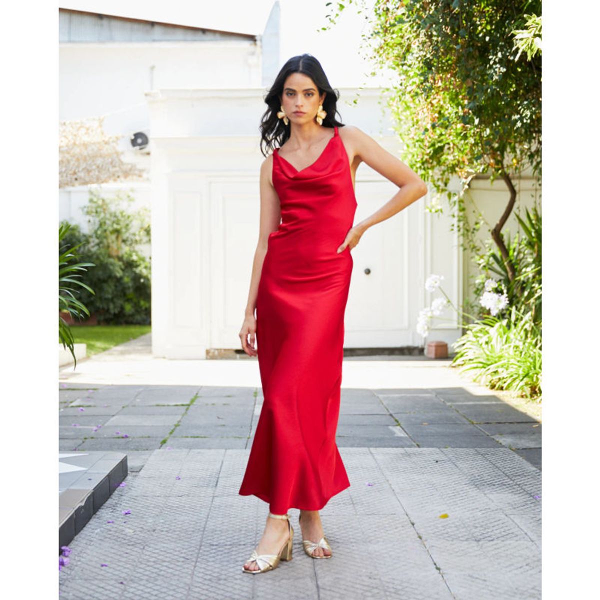MI PLACARD - Vestido de Fiesta Montserrat Rojo