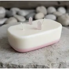 HAOKIDS - Vela energética con 2 cuarzos rosa naturales para atracción del amor