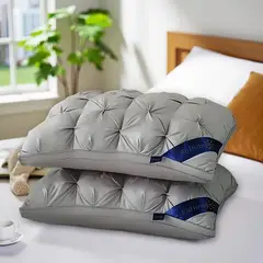 GENERICO - ALMOHADA GRIS 70x50 Cm Pack De 2 IDEAL PARA DORMITORIO SUAVE Y COMODA TFI