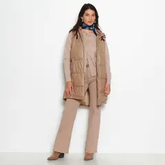 WADOS - PARKA ECOCUERO SIN MANGA CON CIERRE EN DELANTERO Y BOLSILLOS