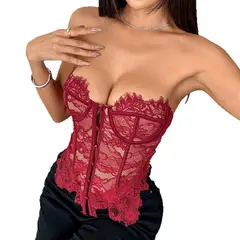 VELVET - Corset Encaje Emily Negro
