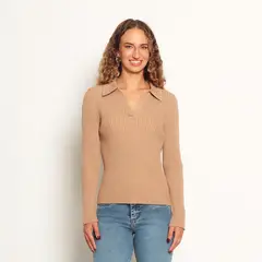 WADOS - SWEATER MANGA LARGA ESCOTE REDONDO CON APLICACION EN LAS MANGAS