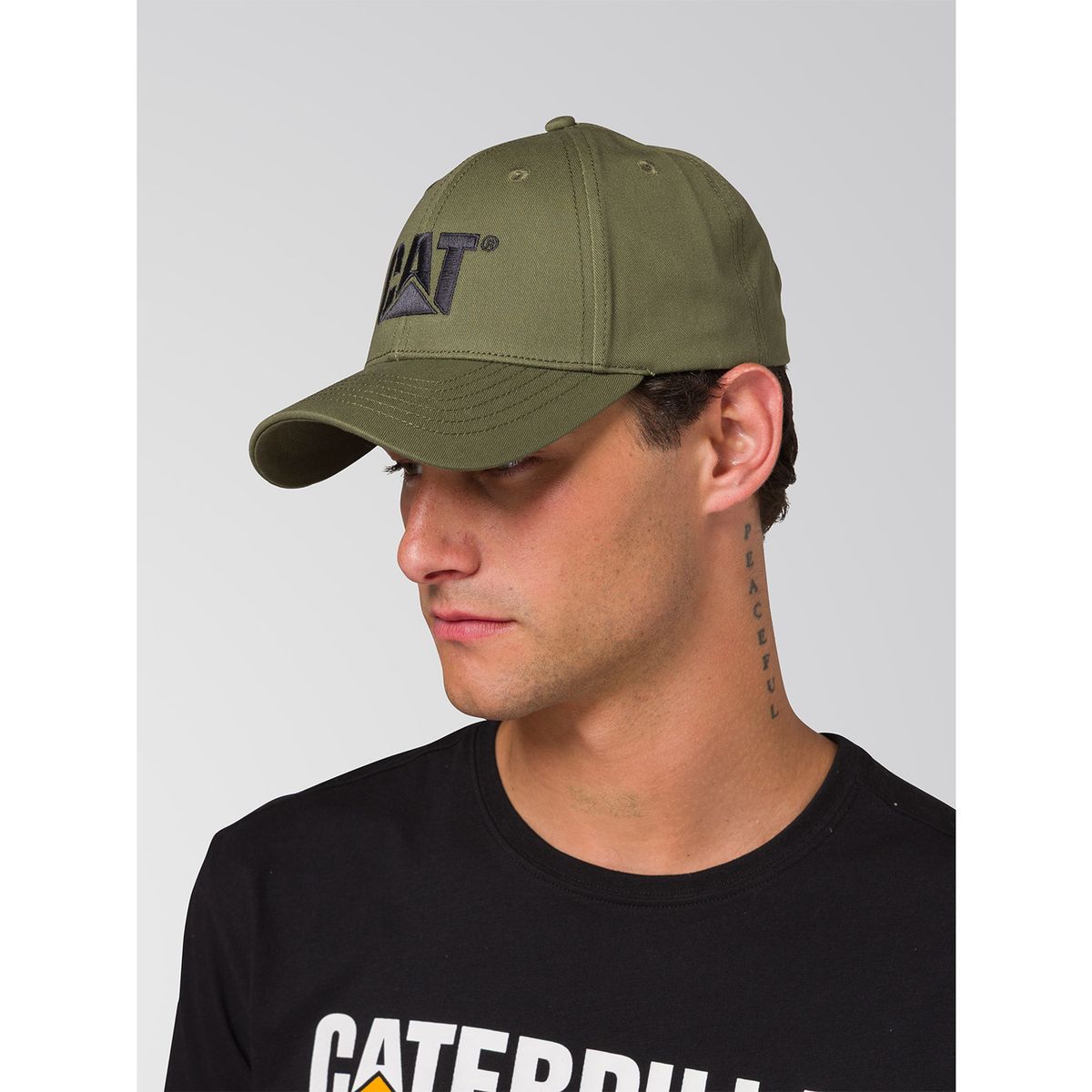 CAT - Jockey Algodón Hombre Cat Logo Hat Verde CAT