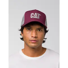 CAT - Jockey Hombre Trucker 2D Logo Hat Burdeo