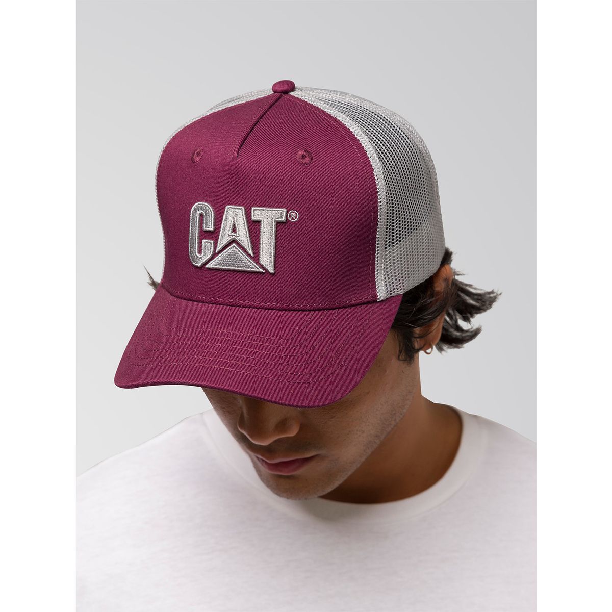 CAT - Jockey Hombre Trucker 2D Logo Hat Burdeo CAT