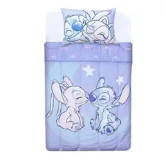 MASHINI - Plumón cubrecama stitch lila 1.5 plaza