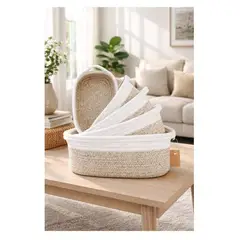 GENERICO - Set de 5 Canastas de almacenamiento Raíz – Canasta Decorativa Multiuso