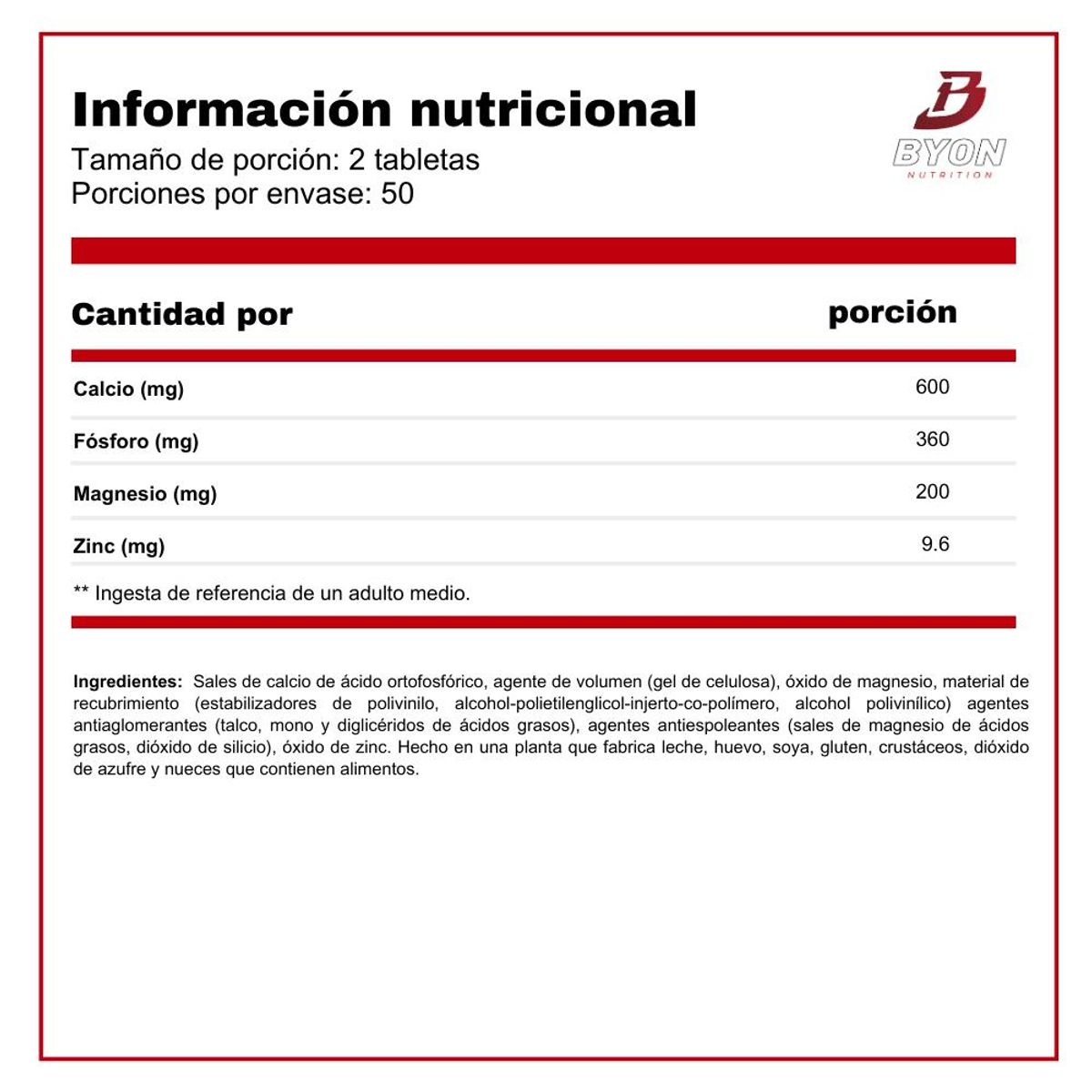 BIOTECH USA - Calcio Zinc Magnesio 100 tabletas