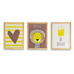 GENERICO - Set Cuadro Infantil de Leon Brave