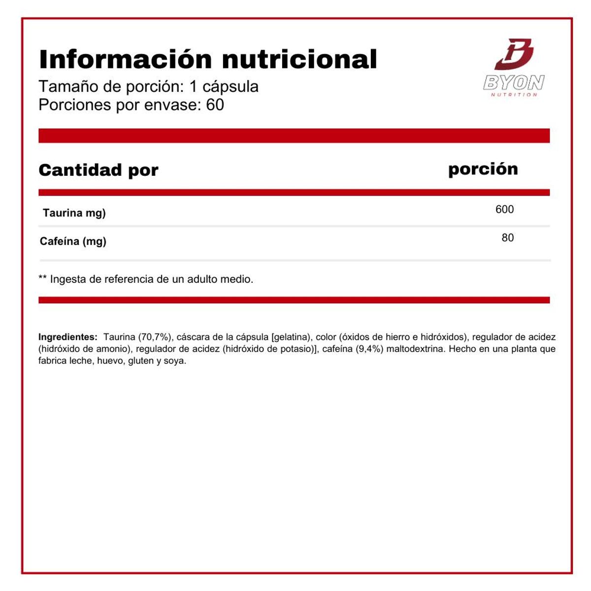 BIOTECH USA - Cafeina + Taurina 60 cápsulas