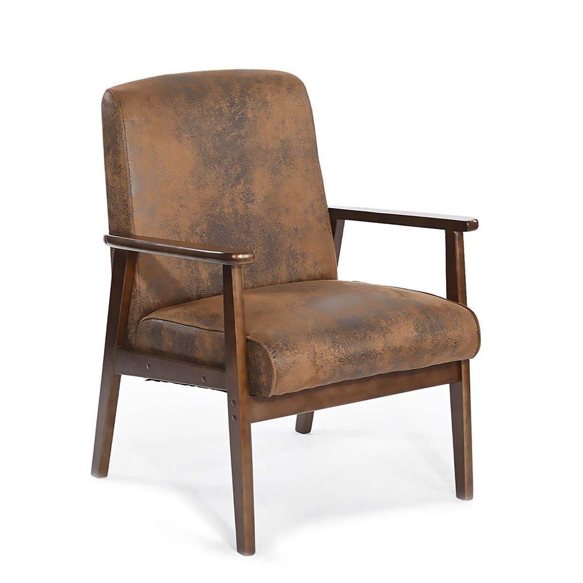 NOVAHUS - Poltrona Sitial Roma Madera Tela Café