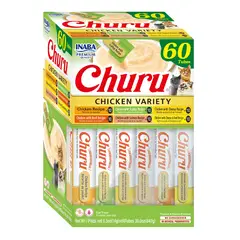 INABA - Churu 60 Tubitos Variedades de Pollo para Gatos