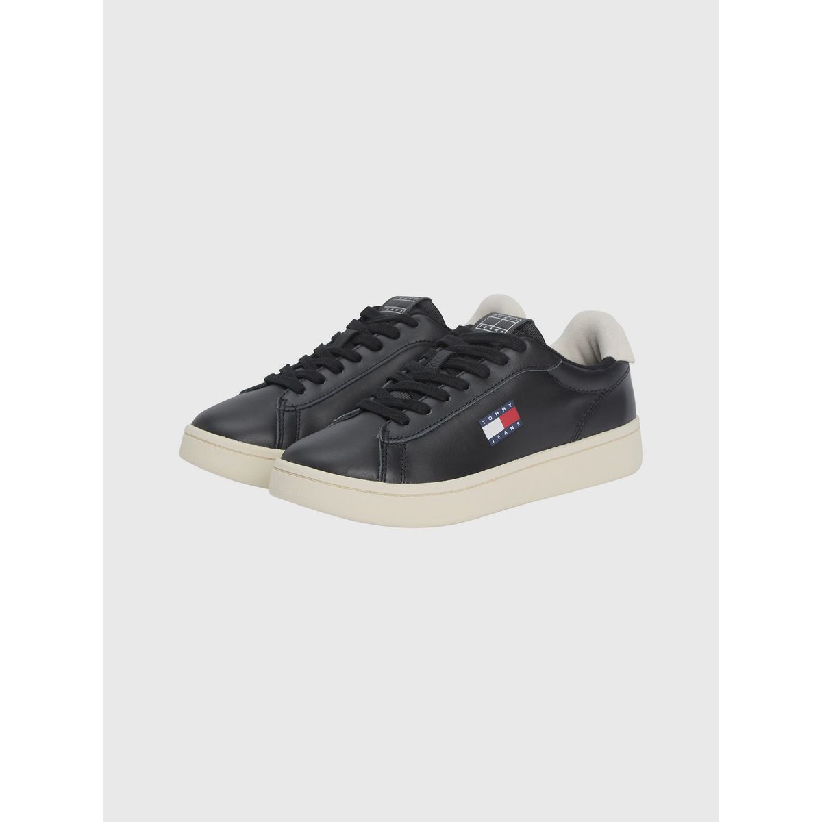 TOMMY HILFIGER - Zapatillas Archive De Cuero Negro Tommy Jeans
