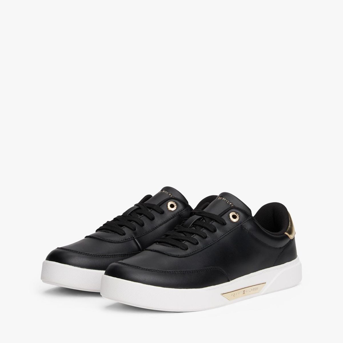 TOMMY HILFIGER - Zapatillas De Cuero Essential Chic Negro Tommy Hilfiger