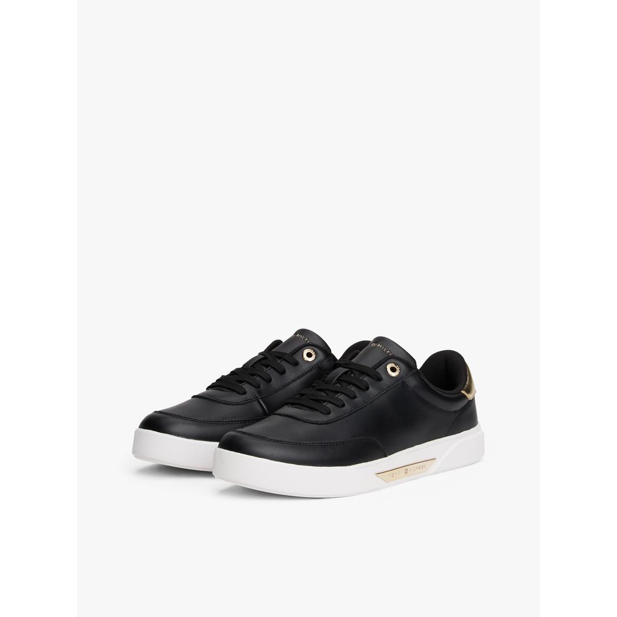 TOMMY HILFIGER - Zapatillas De Cuero Essential Chic Negro Tommy Hilfiger