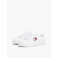 TOMMY HILFIGER - Zapatillas De Cuero New Logo Blanco Tommy Jeans