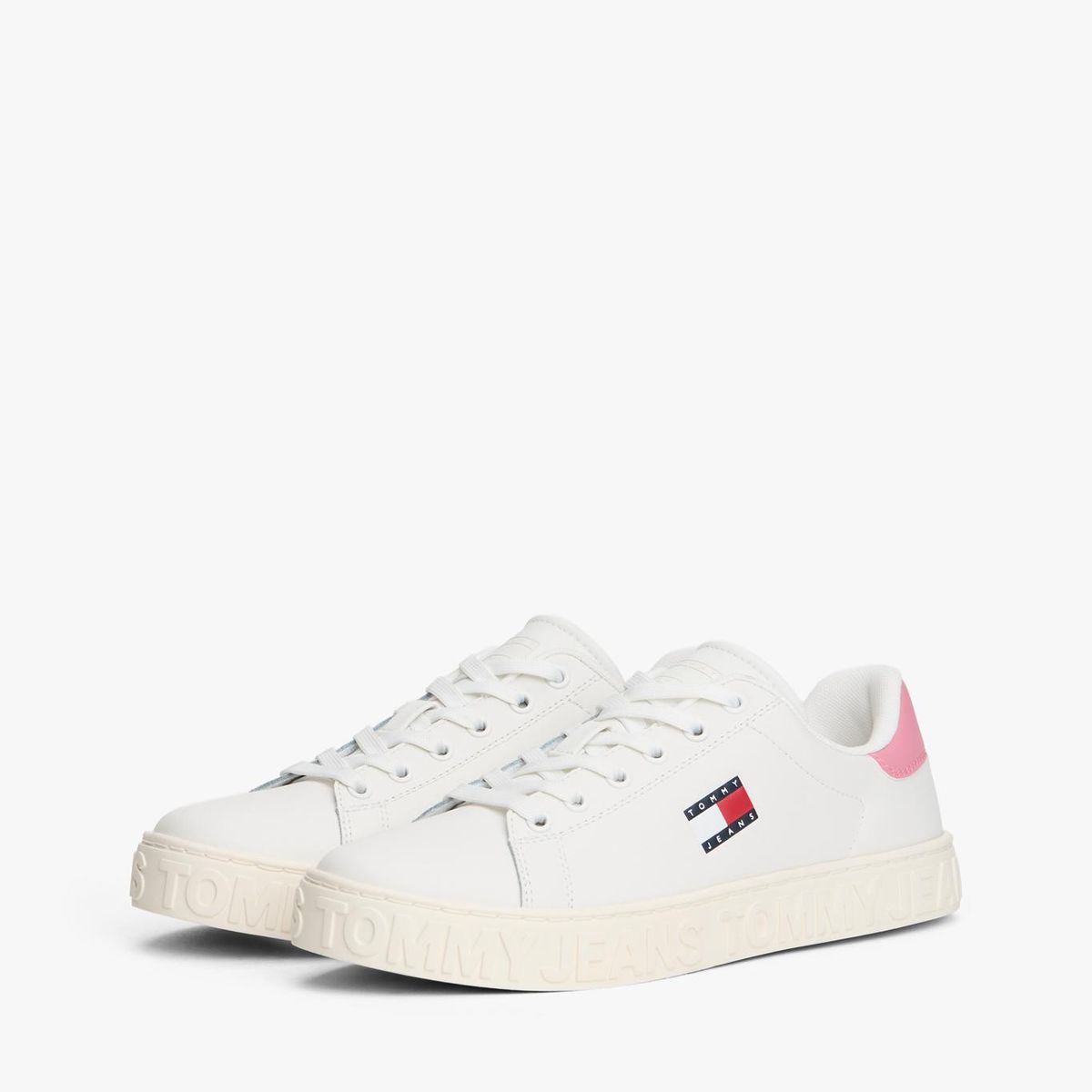 TOMMY HILFIGER - Zapatillas De Cuero New Logo Blanco Tommy Jeans
